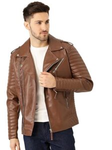 Mens Solid Biker Jacket
