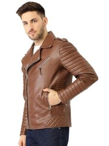 Mens Solid Biker Jacket