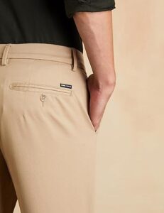 Men's Regular Fit Flexi Waist Casual Pants