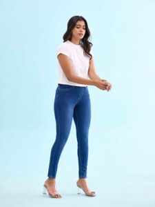GO COLORS Women Blue Mid Rise Cotton Pants