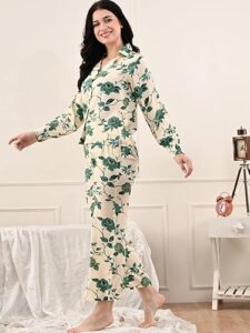 UNIfringe Womens Rayon Rose Printed Night Suit
