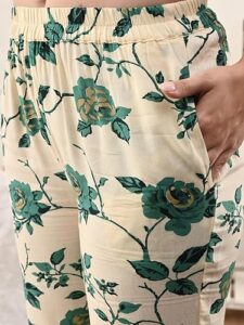 UNIfringe Womens Rayon Rose Printed Night Suit