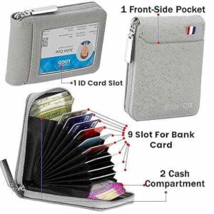 Storite Grey PU Leather Card Holder