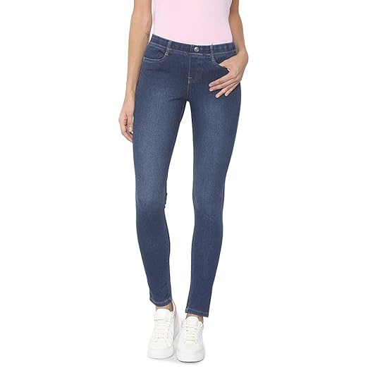 GO COLORS Women Blue Mid Rise Cotto