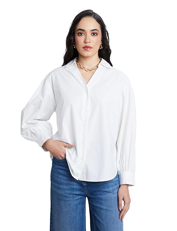 Women Oversized Smart Casual Cotton Shirt
